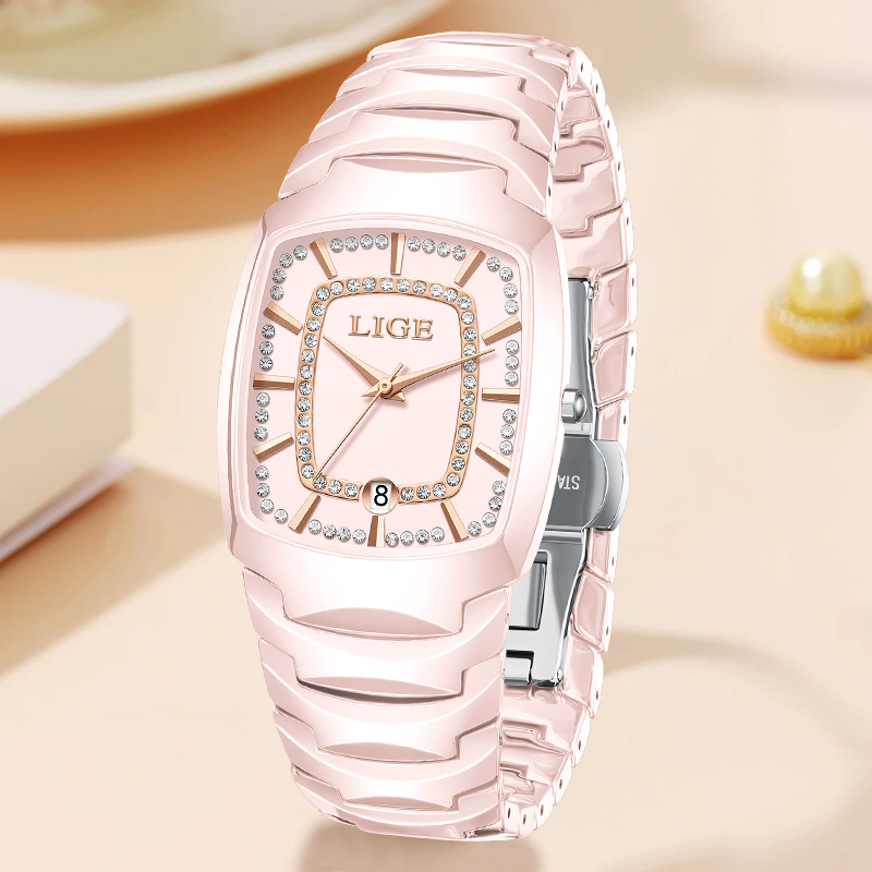 LIGE エレガントな高級クォーツ時計女性用クラシックファッ - Luxury Ceramic Watch のレビューと価格