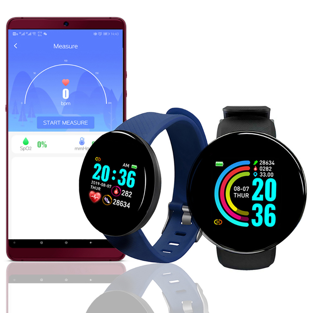 男性と女性のためのコネクテッドウォッチd18,心拍数モニター - Watch Smart Y68 のレビューと価格