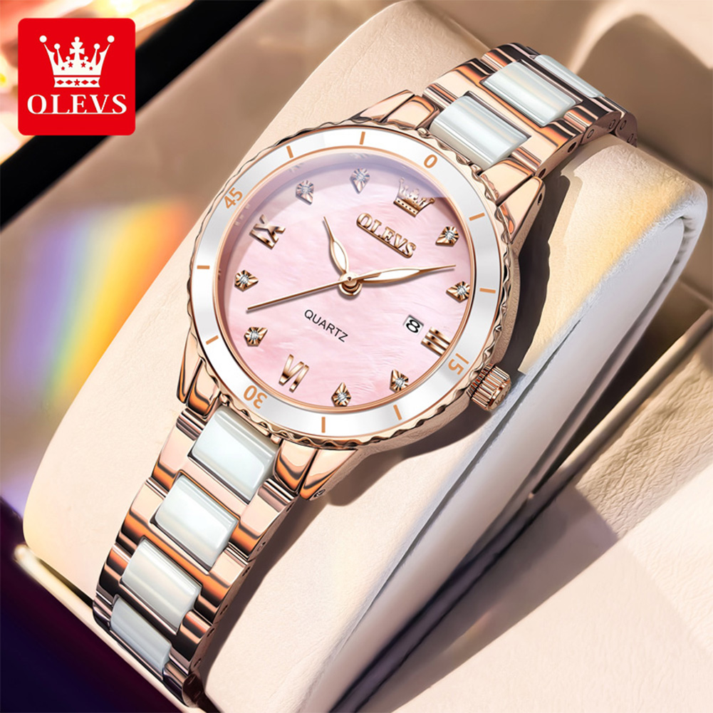 OLEVS 9985 エレガントな女性の腕時計ファッションシ - Luxury Ceramic Watch のレビューと価格