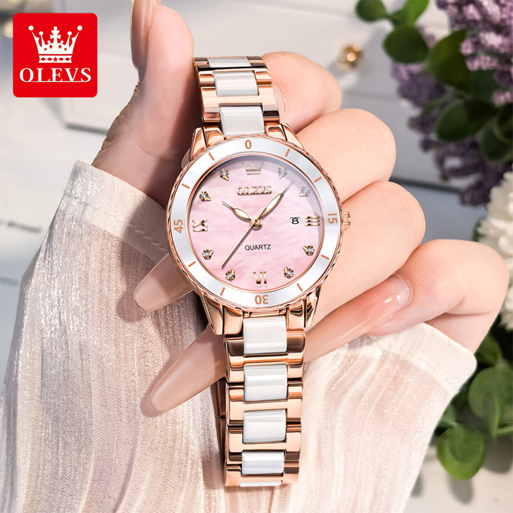 OLEVS 9985 エレガントな女性の腕時計ファッションシ - Luxury Ceramic Watch のレビューと価格