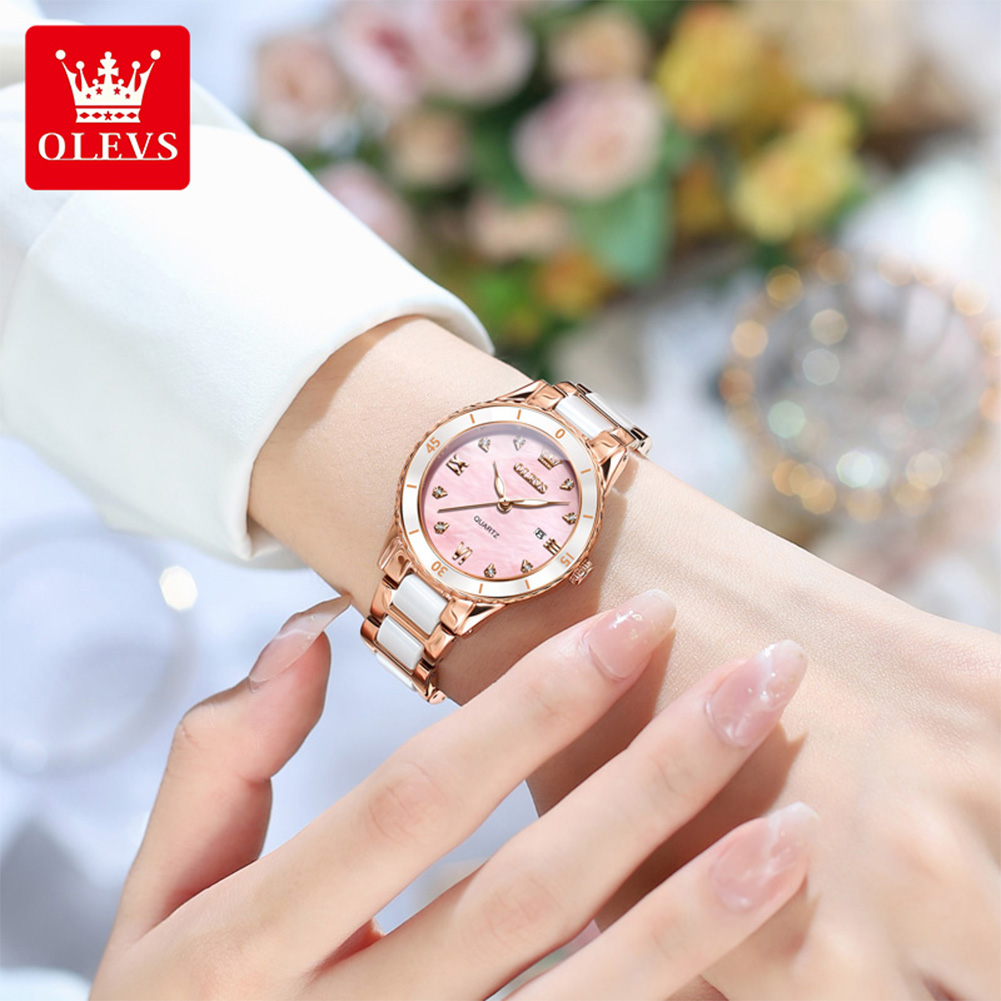 OLEVS 9985 エレガントな女性の腕時計ファッションシ - Luxury Ceramic Watch のレビューと価格
