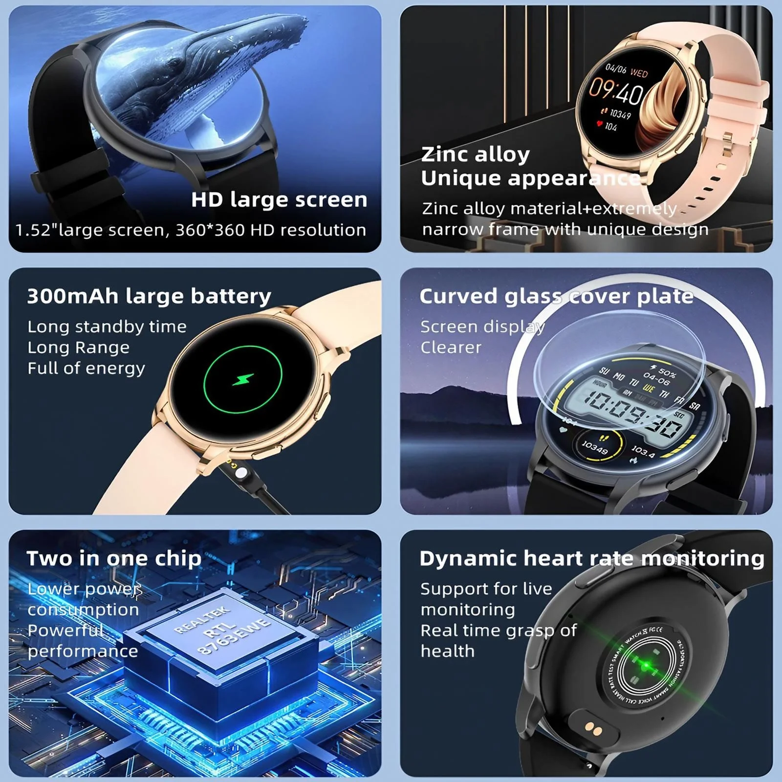 女性用スマートウォッチ 防水 心拍数 睡眠トラッカー 通話受 - Smartwatch Digital Watches For Women のレビューと価格